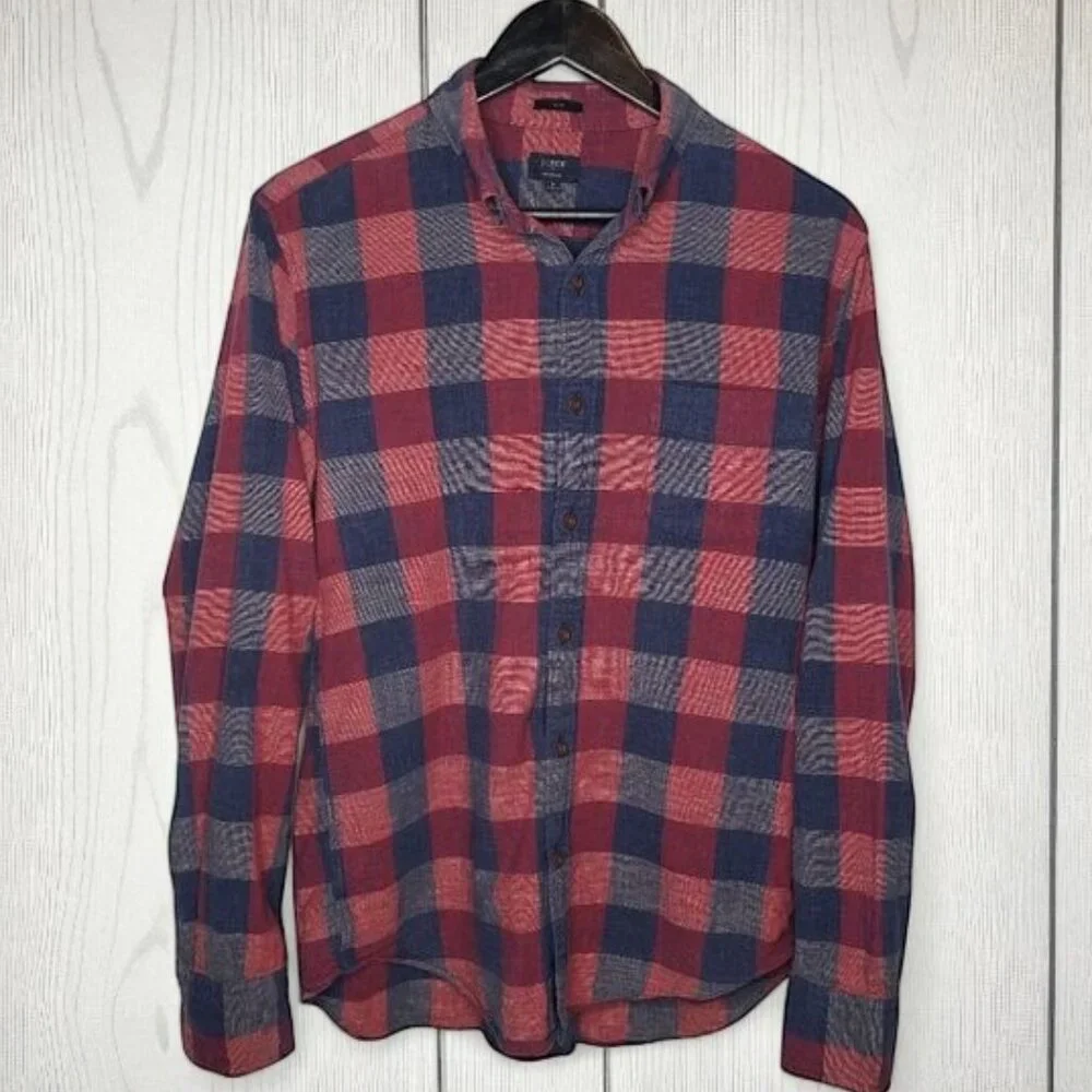 J Crew Homespun Slim Buffalo Plaid Shirt Men's Button Down Preppy Country Farm M